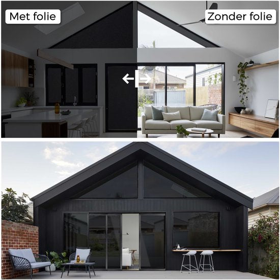 Homewell Verduisteringsdoek 70x300cm - Raamfolie Verduisterend - 100% Blackout - Anti Inkijk, Isolerend en Zonwerend - Herbruikbaar - Statisch – Zwart