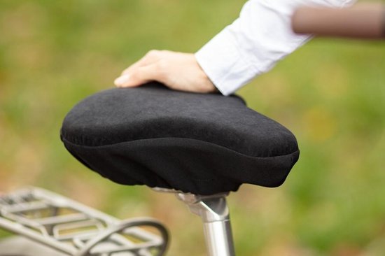 TEMPUR - Fietszadeldekje - Large - 33.5 x 33 x 3 cm - Zwart & Traagschuim - Drukverlagend & Comfortabel - Fiets en Hometrainer - Optimaal rijcomfort tijdens lange ritten