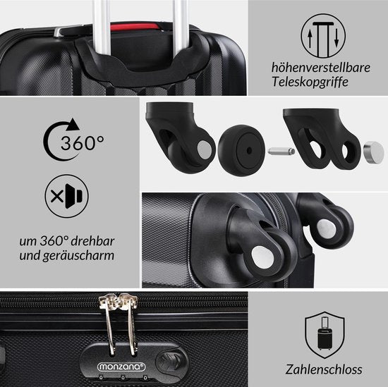 Monzana Hardcase Koffer Baseline - XL Zwart