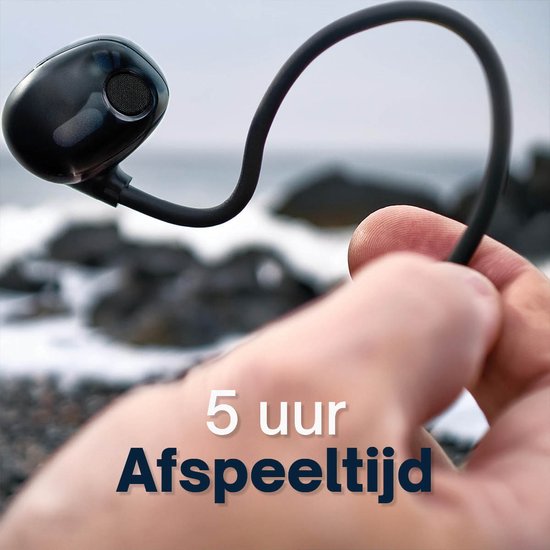 Grundig Bone Conduction Oordopjes - Bluetooth Oortjes met 5 Uur Afspeeltijd - Earbuds Draadloos voor Muziek en Hands Free Bellen - Incl. USB-C Oplaadkabel