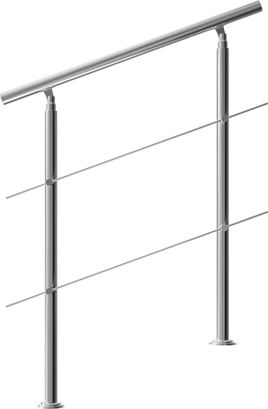 Monzana Trapleuning 100 cm - Met 2 Spijlen – Roestvrijstaal