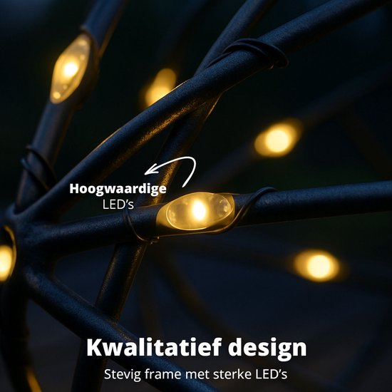 FlinQ Lichtbol Kerstverlichting Buiten Ø40 CM - LED Kerst bollen voor Tuin - Lichtbol - Tuin Kerstlampjes - Kerstfiguren