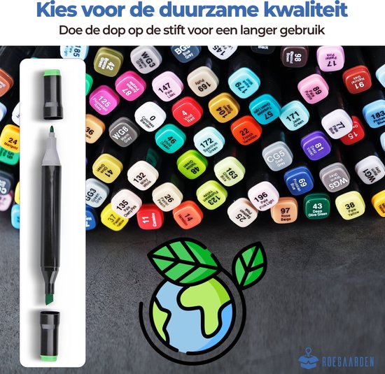 Roegaarden Twinmarkers 168 stuks - Stiften - Alcohol Markers - Markeerstiften - Makkelijk opbergen