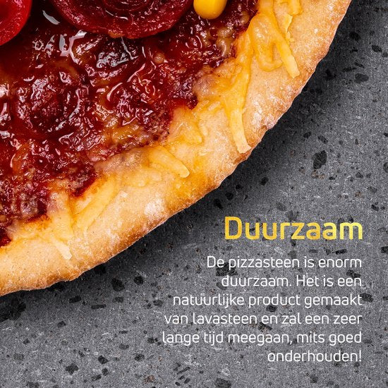 VDN Pizzasteen BBQ oven - lava van vulkaan Etna - Barbecue Pizza accessoires - Pizzaplaat - Made in Italy - Broodbaksteen - 30x38x1.1