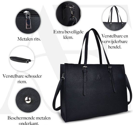 Aramae® - Laptoptas Dames - Handtas - Schoudertas - Kantoortas Dames - Incl. Schouderriem