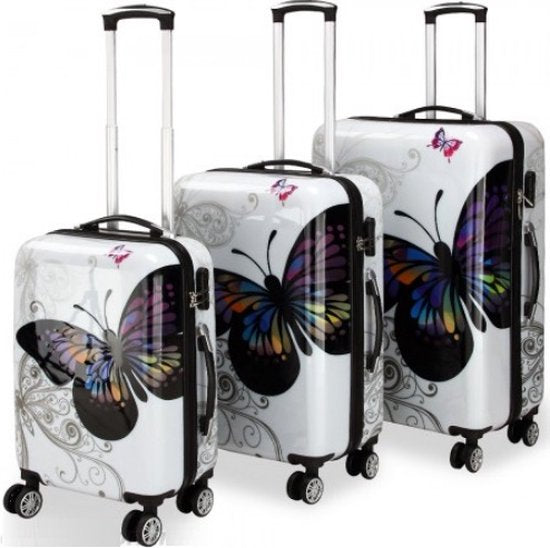 Monzana Reiskoffer Vlinder Set van 3 Polycarbonat 42L, 66L, 98L