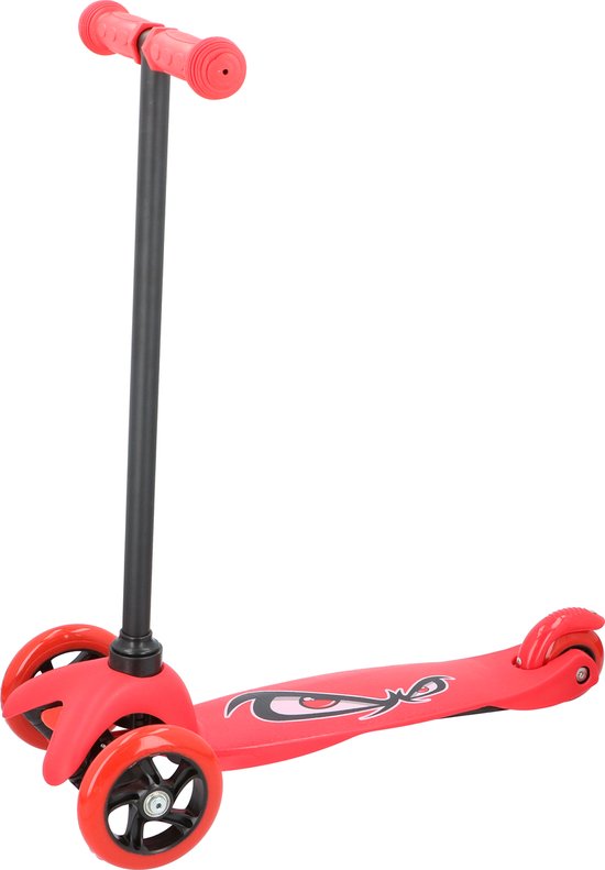 No Fear Kinderstep - Step 3 Wielen - Buitenspeelgoed Jongens en Meisjes - Kinder Step voor Kinderen 2 tot 5 jaar - Maximaal Gewicht 20 kg - Stuurhoogte op 66 cm - Aluminium - Rood