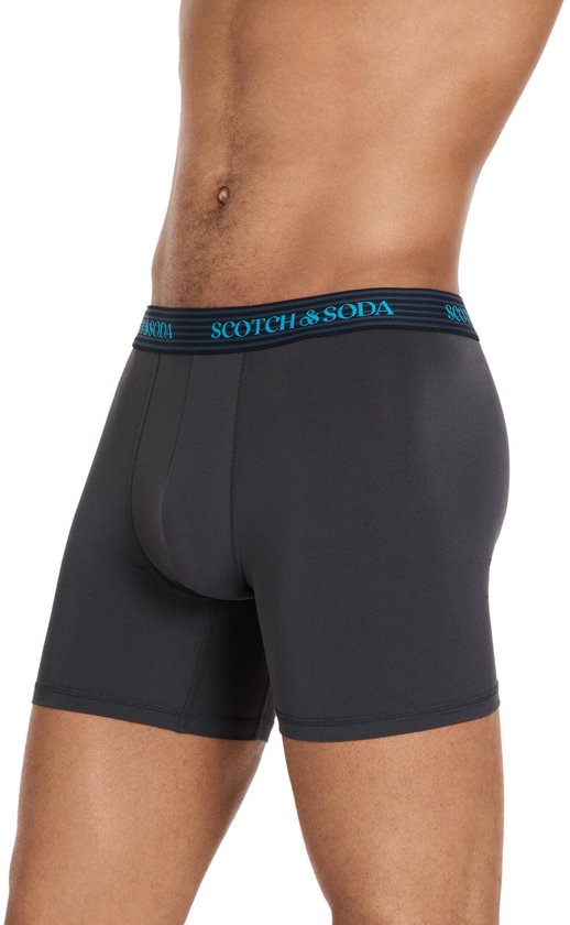 Scotch & Soda Active Stretch Boxer Briefs – Heren – Navy/Grijs/Zwart – 3-pack – Performance Fit Maat M