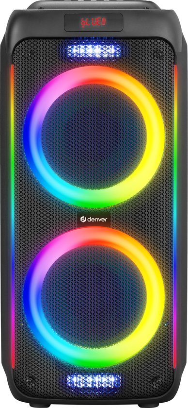 Denver Bluetooth Speaker Party box - Discolichten - Partybox - Incl. Draadloze Microfoon & Afstandsbediening - BPS458
