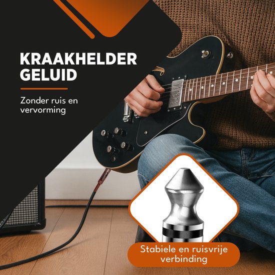 Finesse Gitaarkabel PRO - 300 cm - Jack 6.35mm - Audio Kabel - Instrumentkabel - Gitaar Kabel