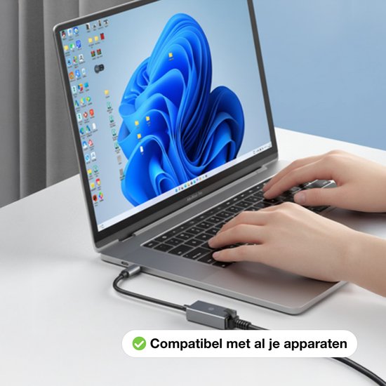 Skoov Ethernet Adapter USB A kabel - USB A naar Ethernet - Internet - Netwerk adapter - 1000 Mbps - Gigabit