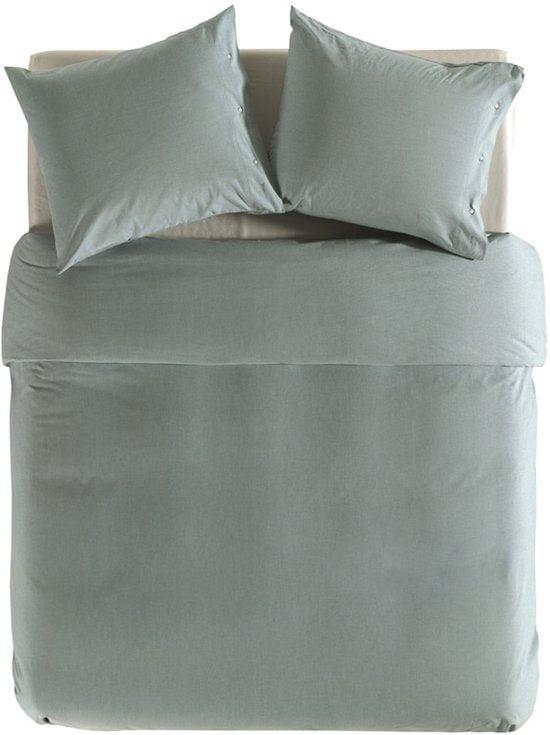 YELLOW Chambray Dekbedovertrek - Tweepersoons - 200x200/220 cm - Providence Blue