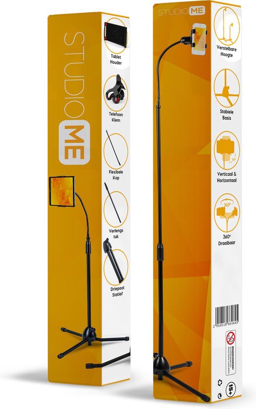 Studio Me telefoon houder - 75 cm - Zwart -