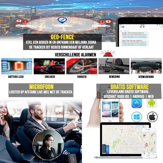 Strex GPS Tracker | Realtime met app | 120 Dagen accu | IP65 Waterdicht | Draadloos | Geen abonnement | Nederlandstalige Handleiding | Volgsysteem voor auto, motor, boot, camper, scooter, bagage en meer!