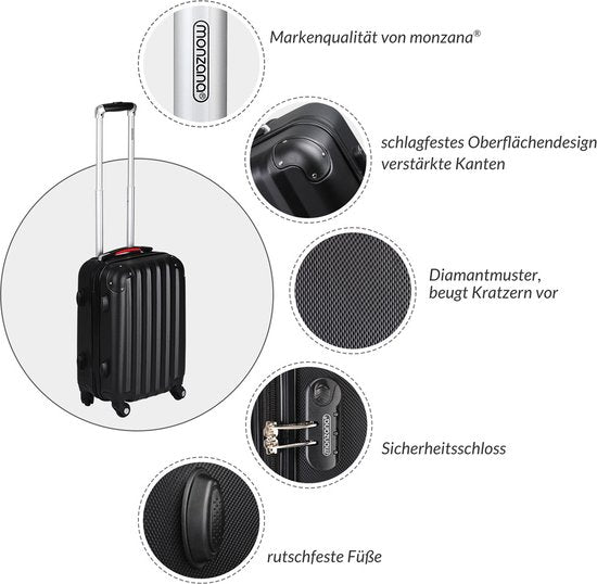 Monzana Hardcase Koffer Baseline - XL Zwart