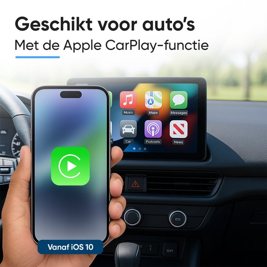 CarMe Luxe Carplay Dongle - Draadloos Carplay - Zwart - Verbeterd Model