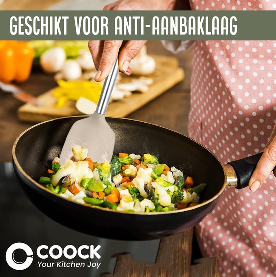 COOCK Siliconen Keukengerei Set met Houder XL - Kookgerei Set 26 delig - BPA-Vrij & Plastic Vrij - Ophangbaar - Incl. Opener - Beige