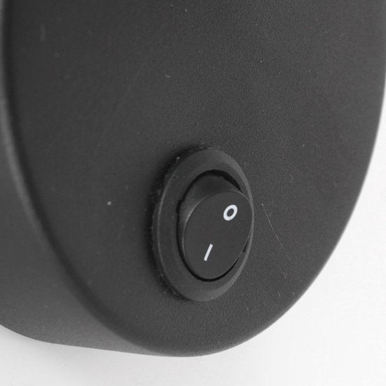Spot Wandlamp Acier 3337ZW Zwart E27 fitting Draaibaar en Kantelbaar Metaal Mexlite