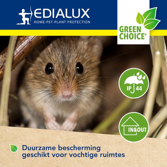 Edialux Ultrasonic Defend ultrasone muizenverjager rattenverjager, knaagdieren afschrikker, ultrasoon geluid, waterdicht ip44, usb herlaadbaar, binnen en buiten, tuin, schuur, kelder, 15-24 dagen autonomie, 80m² bereik