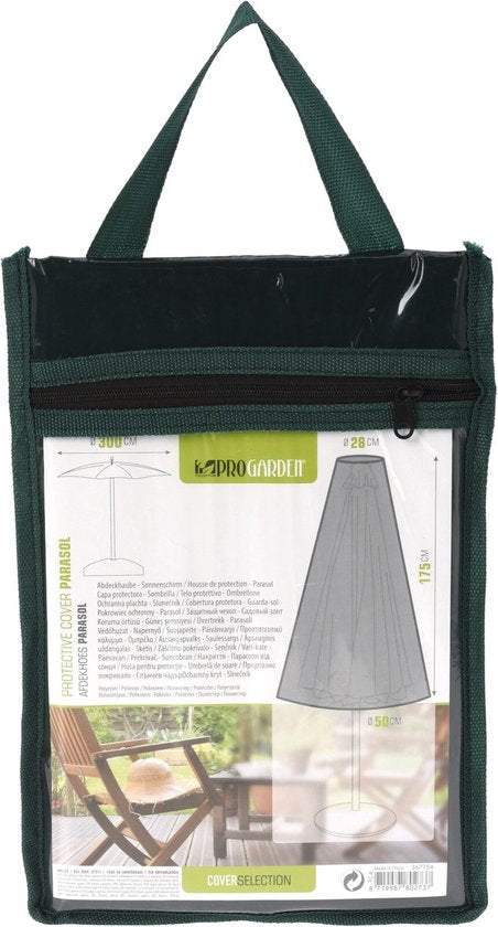 Pro Garden Tuinparasol Menorca - D230 cm - grijs - zonwering - parasol - met hoes