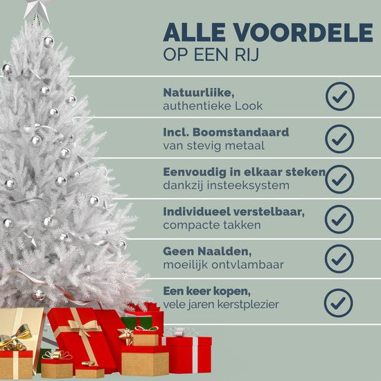 Casaria Kerstboom PVC - Metalen Voet - 150 cm Wit