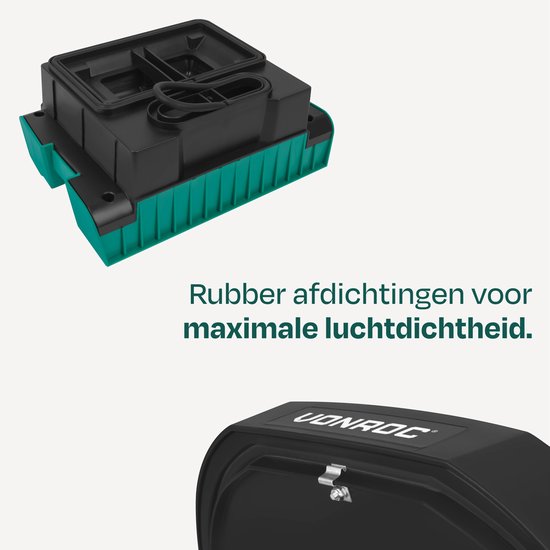 VONROC bouwstofzuiger nat/droog - M-klasse - 1600W - 22kPa - Automatische filterreiniging (klopfunctie) - HEPA H14 - 40L tank – Antistatische slang Ø35 mm