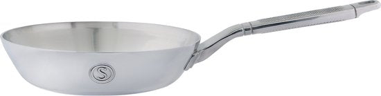 Saveur Selects Koekenpan Ø20 cm – PFAS-vrij – Teflonvrij – Tri-ply RVS – Geschikt voor Inductie en Alle Warmtebronnen – Ovenbestendig tot 260°C – Vaatwasserbestendig – Voyage Serie