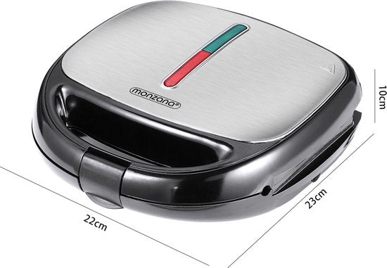 Monzana Tosti Apparaat – Antiaanbaklaag 23x22x10cm 800W – Zwart