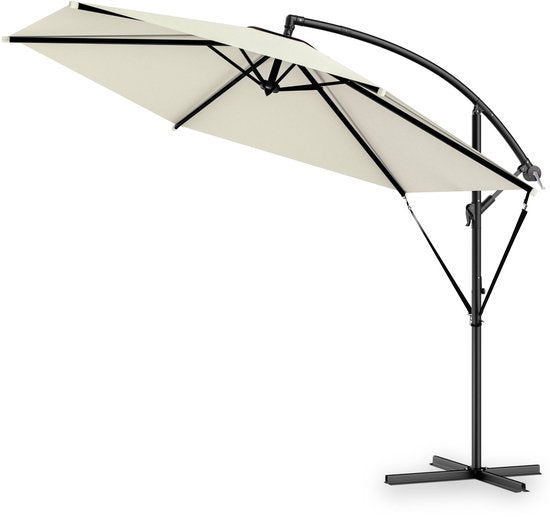 Zweefparasol Inklapbaar - Aluminium Ø330cm UV-bescherming 80+ - Beige