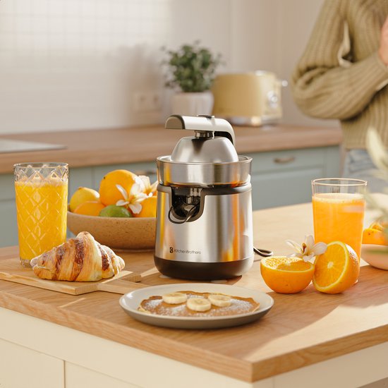 KitchenBrothers Citruspers - Met Uitloop en Handvat - 0.35L - RVS