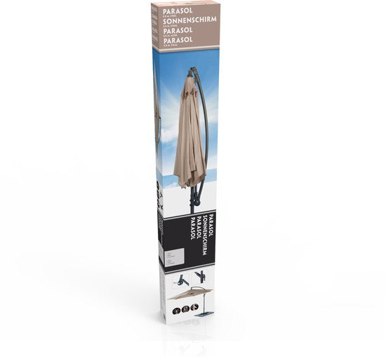Lifetime Garden Zweefparasol - Parasol - 300 x 300 x 245 CM - Verstelbaar - Taupe