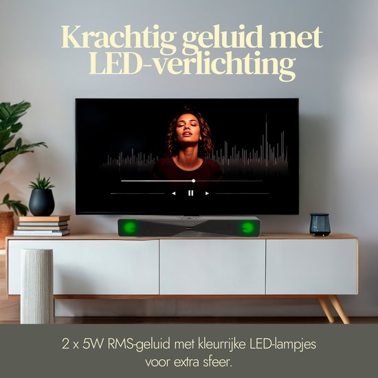 Denver Soundbar met Bluetooth - Telefoonhouder & Ingebouwde Verlichting - DSB1011