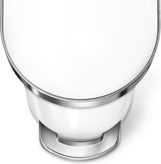 Simplehuman Afvalemmer - Slim - 45 L - RVS - Wit