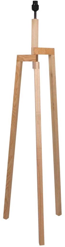 Vloerlamp Sabi 3408BE - Houten lamp zonder kap met E27 fitting, 144 cm hoog, in hoogte verstelbaar - Mexlite