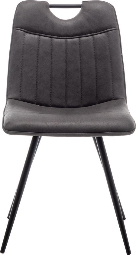 Furnihaus Eetkamerstoel Leon Microvezel Antraciet Set van 2