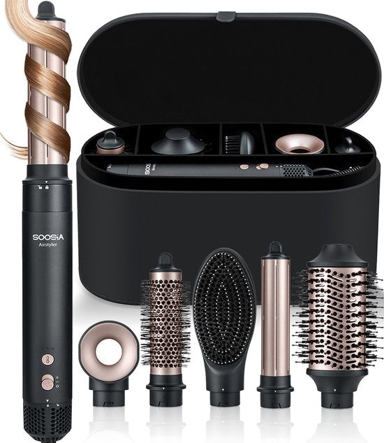 Soosia 6-in-1 Airstyler - Föhn & Krultang - Haardroger - Multistyler - Föhnborstel & Krulborstel - Hairwrap