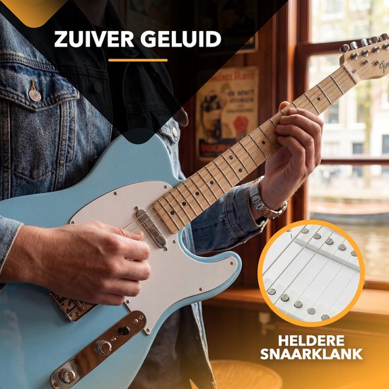 Finesse Elektrische Gitaar met Versterker - met Videocursus - TE Gitaar - Volwassenen - Kind - Blauw