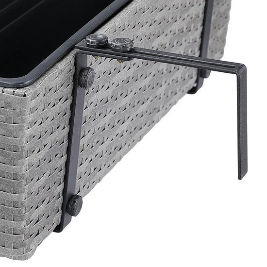 Casaria Polyrattan Bloembak – 2 Stuks Incl. Ophangbeugels - Grijs