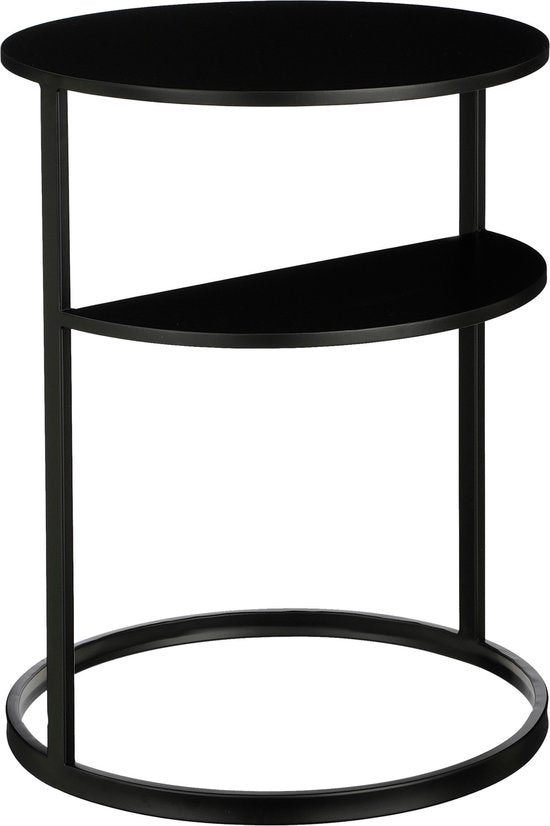 Mica Decorations Noah Bijzettafel - H58 x Ø45 cm - Metaal - Zwart