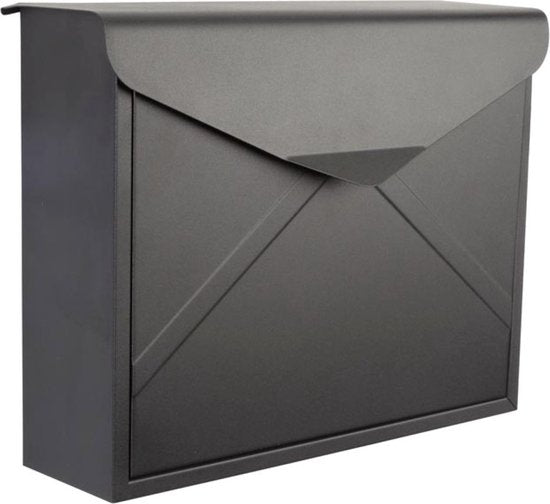 Perel Brievenbus Verona, wand- en paalmontage, incl. 2 sleutels, afmetingen (H x B x D) 38 x 29 x 11.5 cm, mat zwart