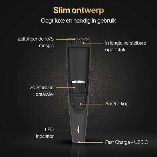 Wellshave Baardtrimmer Mannen Perfection - Trimmer voor mannen - Trimmer Baard en Lichaam - Haartrimmer mannen