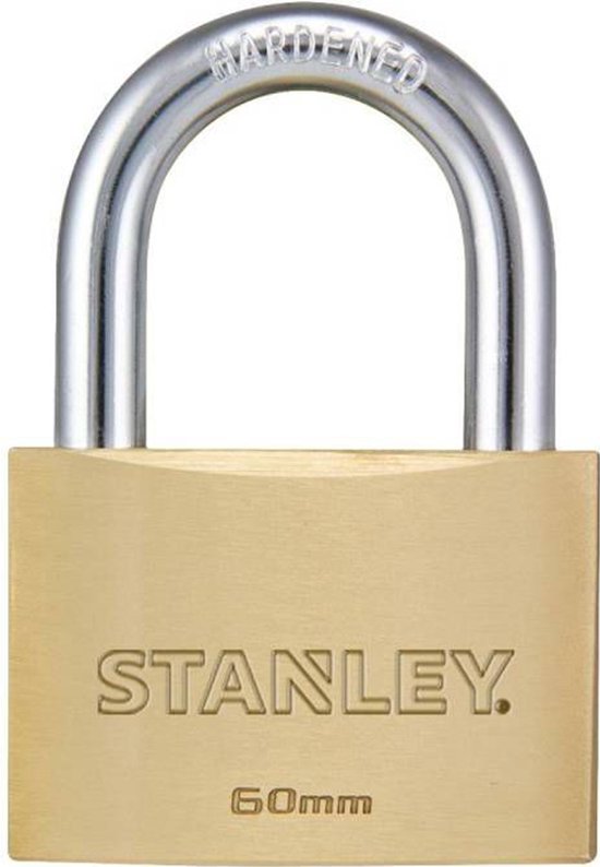 Stanley Hangslot 60 mm – Massief Messing – Inclusief 2 Sleutels – Weerbestendig