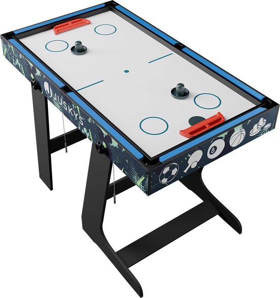 Juskys Multi-Speeltafel 5 in 1 - 104 x 58 x 73 cm - Biljart / Tafelvoetbal / Hockey / Tafeltennis / Basketbal - Incl. Toebehoren