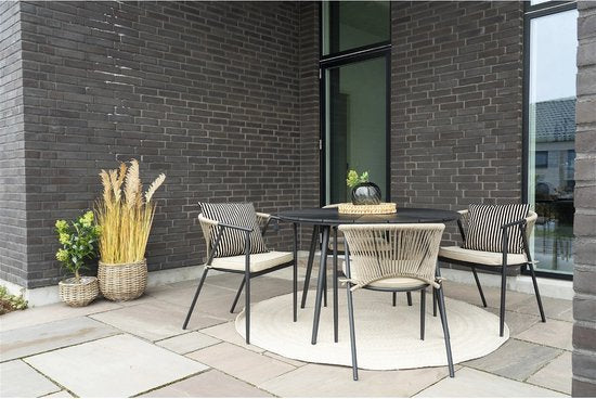 House Nordic Tuintafel Atlanta Kunststof Zwart Ø120cm