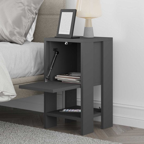 Nachtkastje - Stijlvol Antraciet - 30x55x30cm - Duurzaam Melamine