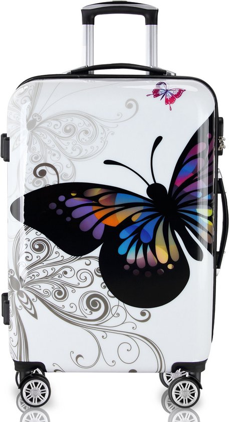 Monzana Hardcase Koffer Vlinder - Groot - 66 L 68x43x27cm