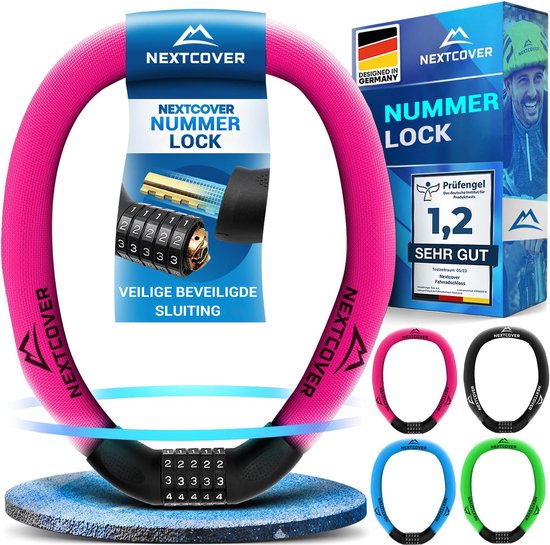 Nextcover Cijferslot - SafeSecure - 5-Cijferig - Kettingslot - Roze