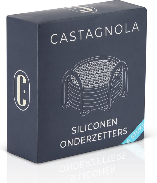 Castagnola Siliconen Onderzetters – Onderzetters voor Glazen – Design Onderzetters met Houder – Onderzettersset – Anti Slip - Set van 6 – Groen