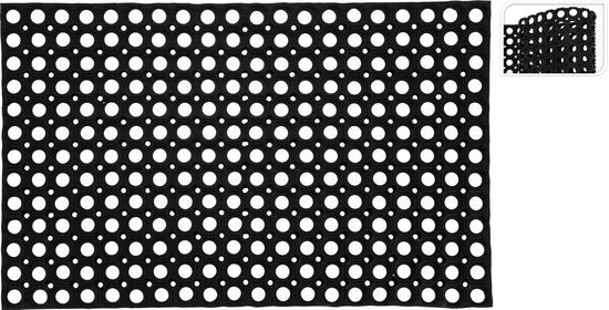 Deurmat - 50 x 80 cm - Zwart met gaten