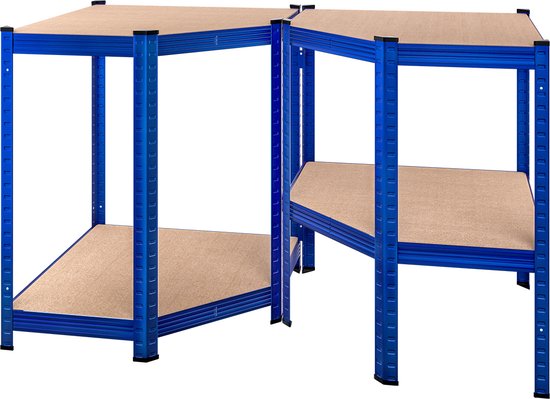 Monzana Stellingkast - Schroefloos 5 Schappen MDF 180x70x40cm - Blauw